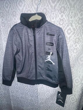 Air Jordan Heather Gray and Black Full-Zip Jacket with Jumpman